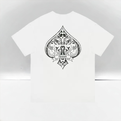 Áo thun CH Gothic spade print washed White