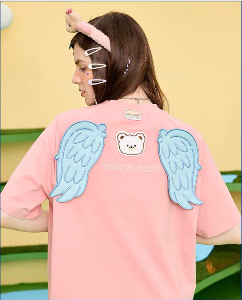 Áo thun gấu LITLAB Big Wings Bear Pink Áo thun gấu LITLAB Big Wings Bear Pink