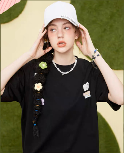 áo thun gấu LITLAB Cute All-Match Tops Couple Black áo thun gấu LITLAB Cute All-Match Tops Couple Black