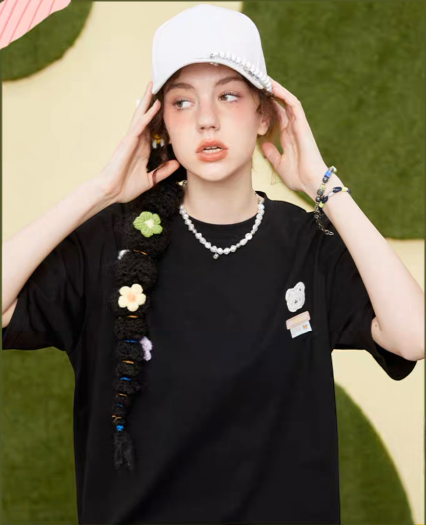 áo thun gấu LITLAB Cute All-Match Tops Couple Black áo thun gấu LITLAB Cute All-Match Tops Couple Black
