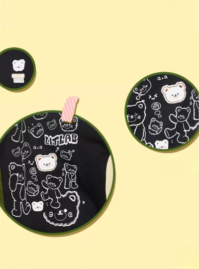 áo thun gấu LITLAB Cute All-Match Tops Couple Black áo thun gấu LITLAB Cute All-Match Tops Couple Black