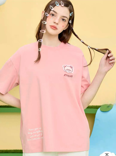 áo thun gấu LITLAB Patch Bear Pink