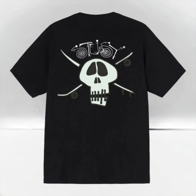 Stussy Men Surf Skate Skull Tee Black