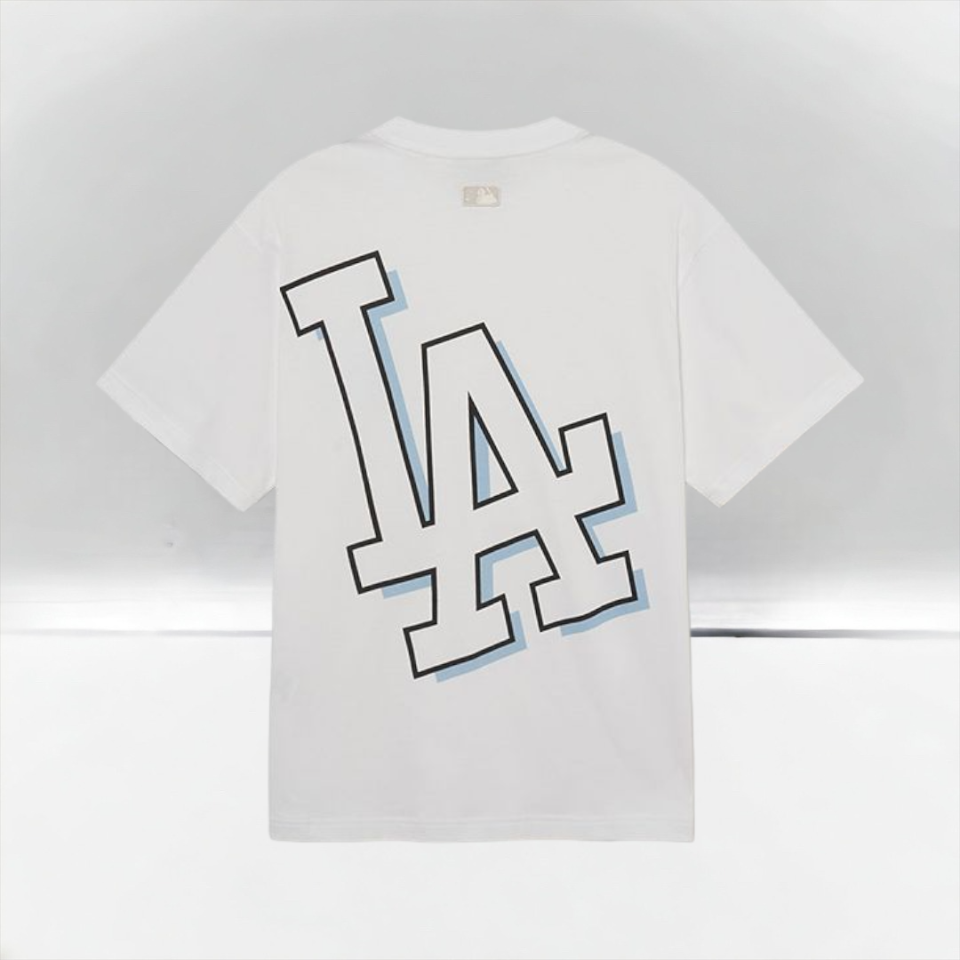 Áo Phông MLB Basic Mega Logo Overfit LA Dodgers Tshirt- White