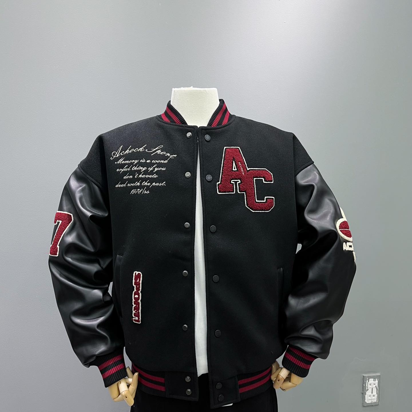 Bomber Achock Black Red Bomber Achock Black Red - Ảnh 3