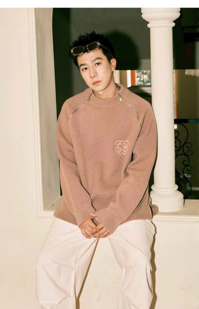 Sweater Fornines Brown Knit Two Zip