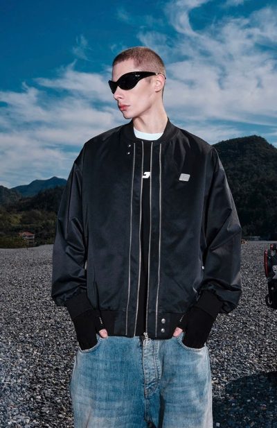 Bomber Fornines Black Two Zip Bomber Fornines Black Two Zip