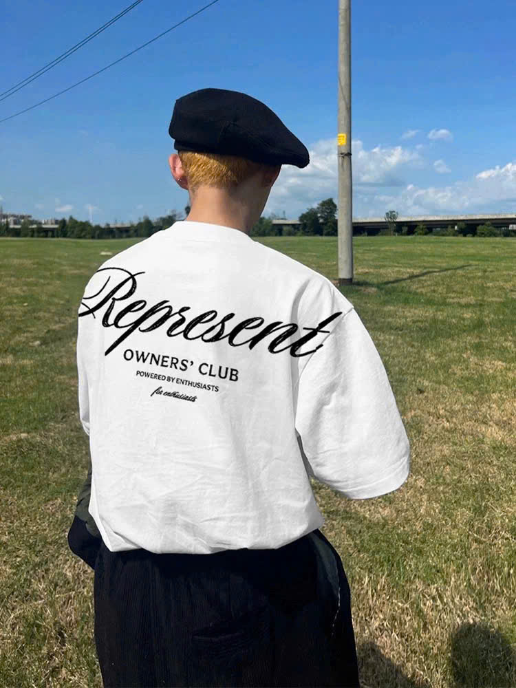 Represent Classic Script White Tee Represent Classic Script White Tee