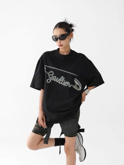 Metallic Script Logo T-Shirt