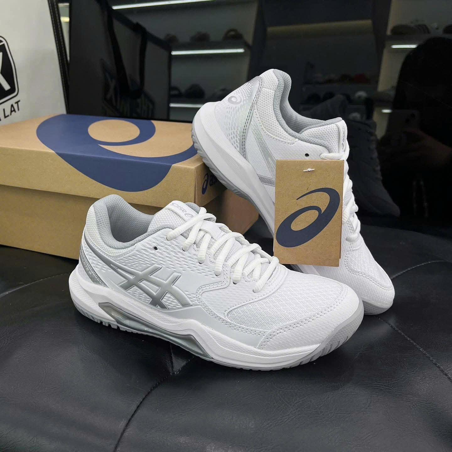 Giày Pickleball Asics Gel Dedicate 8 White Pure Silver Giày Pickleball Asics Gel Dedicate 8 White Pure Silver