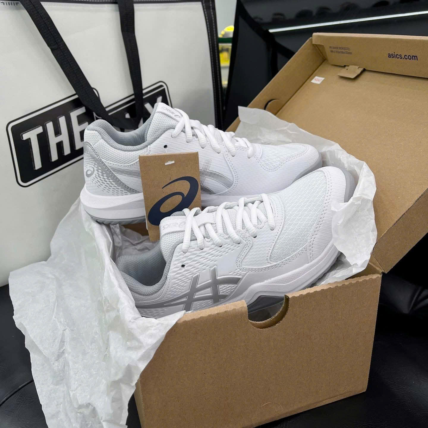 Giày Pickleball Asics Gel Dedicate 8 White Pure Silver Giày Pickleball Asics Gel Dedicate 8 White Pure Silver