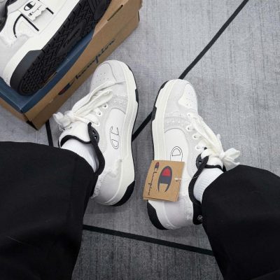 Giày Champion Skateboard Shoes Cream Black