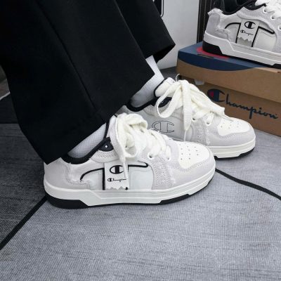 Giày Champion Skateboard Shoes Cream Black