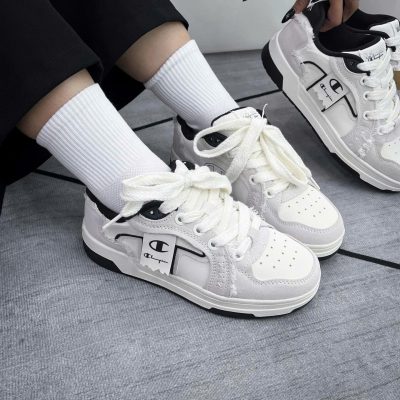 Giày Champion Skateboard Shoes Cream Black