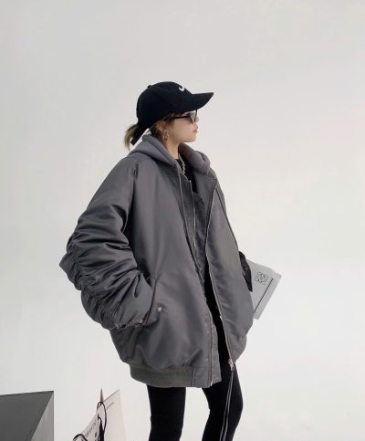 Áo Oisis Bomber Blue Grey