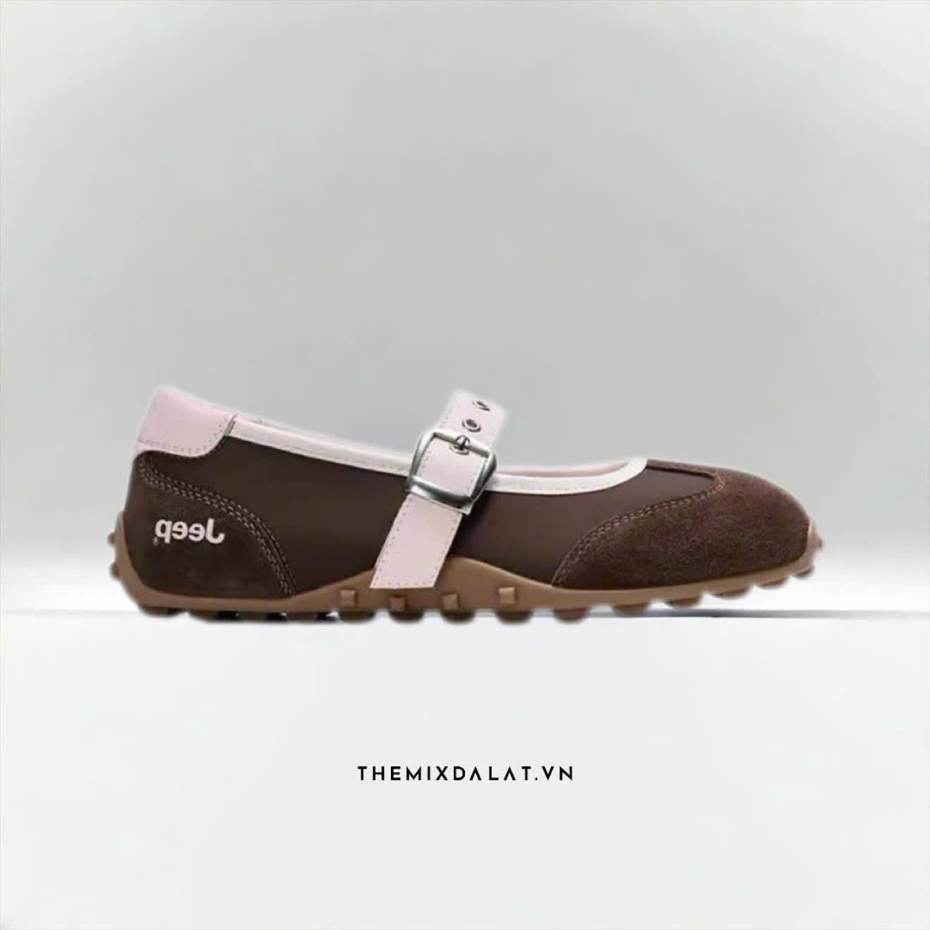 Giày Jeep Mary Jane Vintage Suede Brown