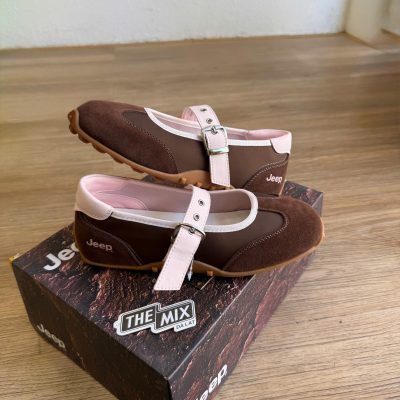 Giày Jeep Mary Jane Vintage Suede Brown