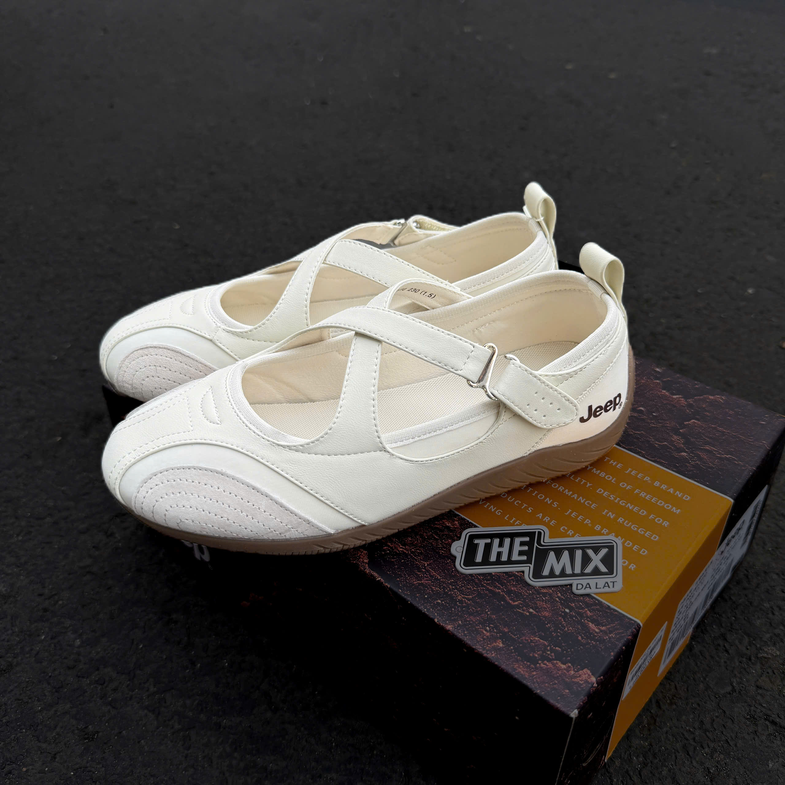 Giày Jeep Mary Jane Ballet White 32