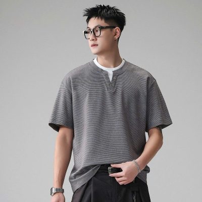 Áo Tee Youshu Xám Cổ V