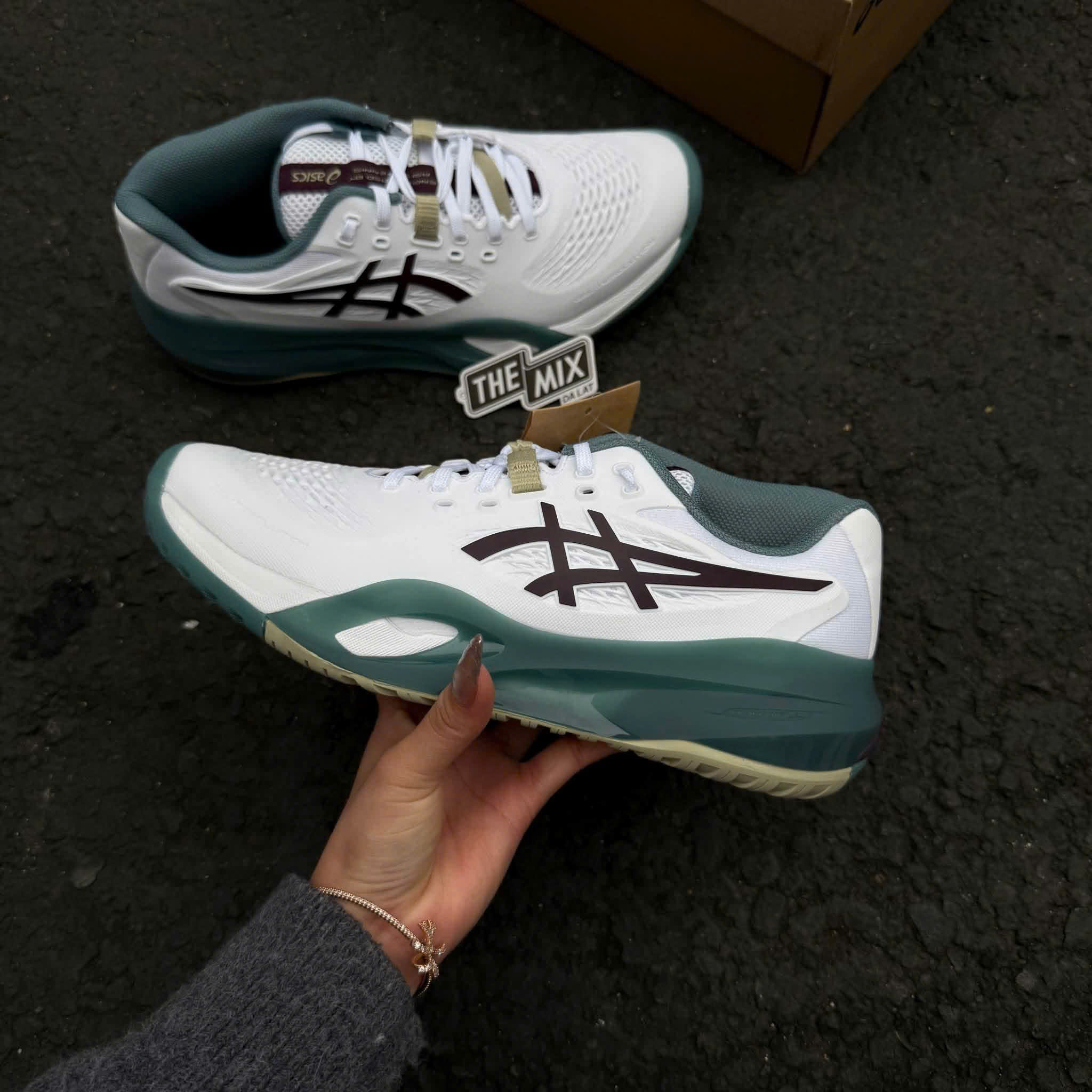 Giày ASISC Gel Resolution X White/ Dark Aubergine 26 Giày ASISC Gel Resolution X White/ Dark Aubergine 26