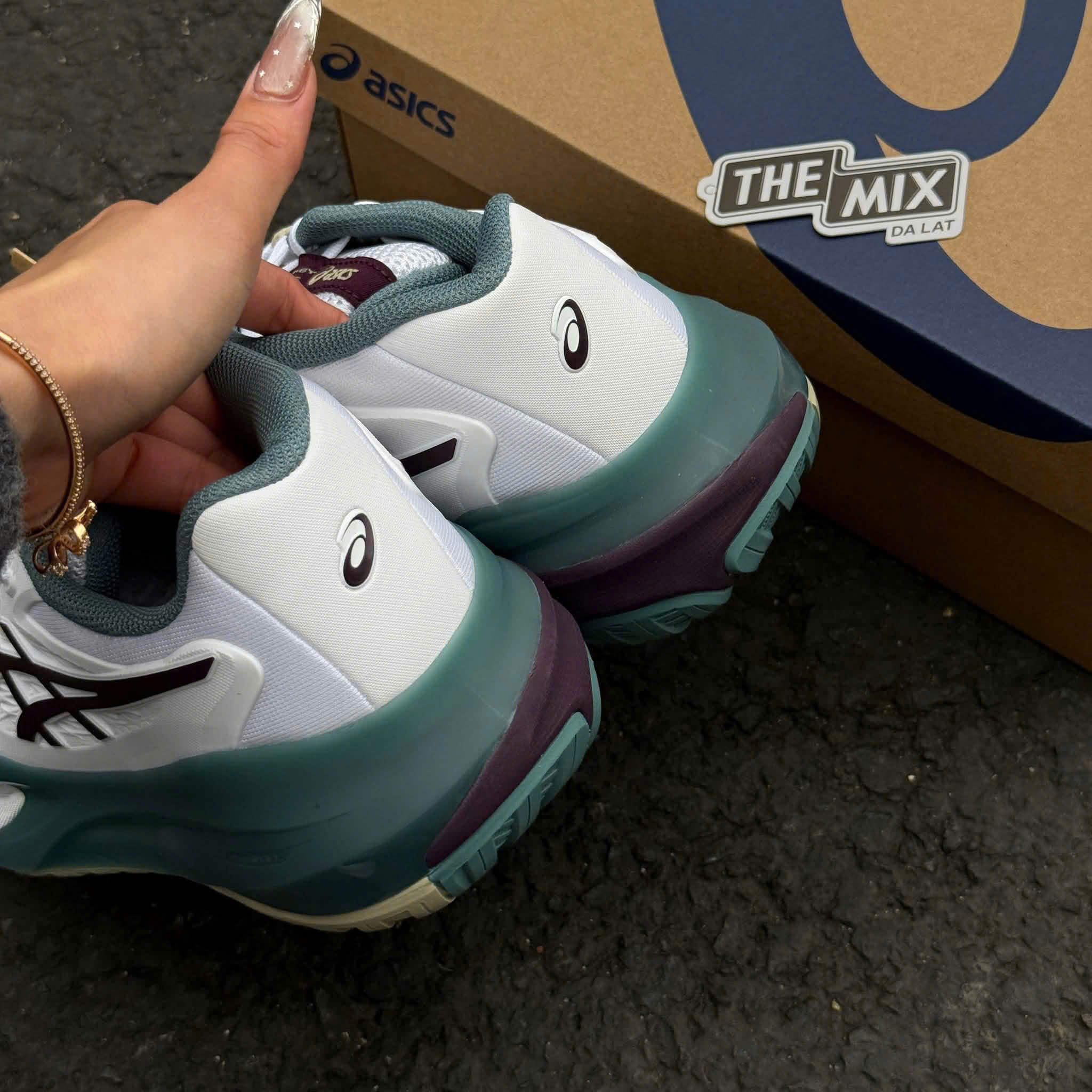 Giày ASISC Gel Resolution X White/ Dark Aubergine 26 Giày ASISC Gel Resolution X White/ Dark Aubergine 26