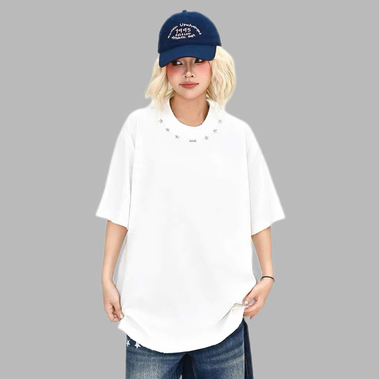 Tee Charm Silver Black/White 26