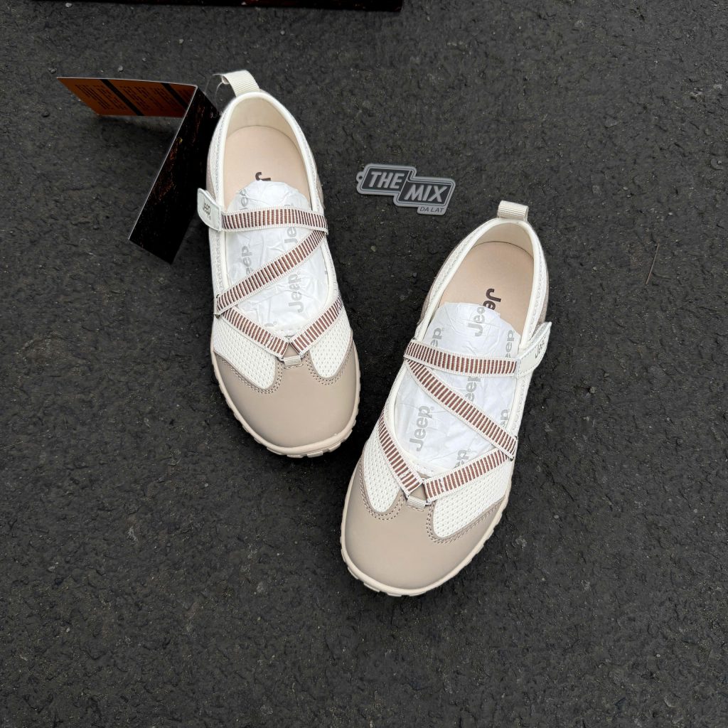 Giày Sandal Jeep Mary Jane Beige 25 Giày Sandal Jeep Mary Jane Beige 25