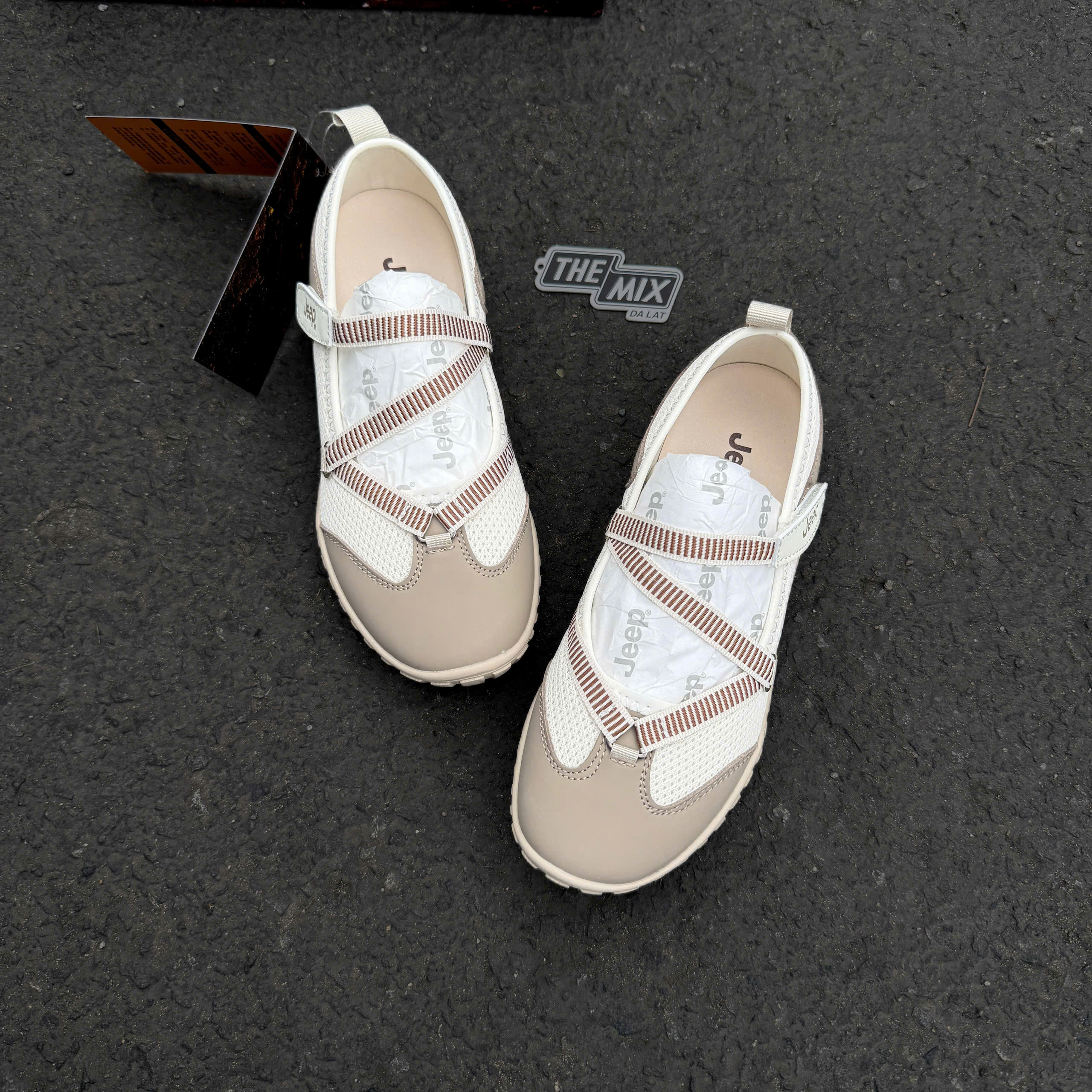 Giày Sandal Jeep Mary Jane Beige 25 Giày Sandal Jeep Mary Jane Beige 25
