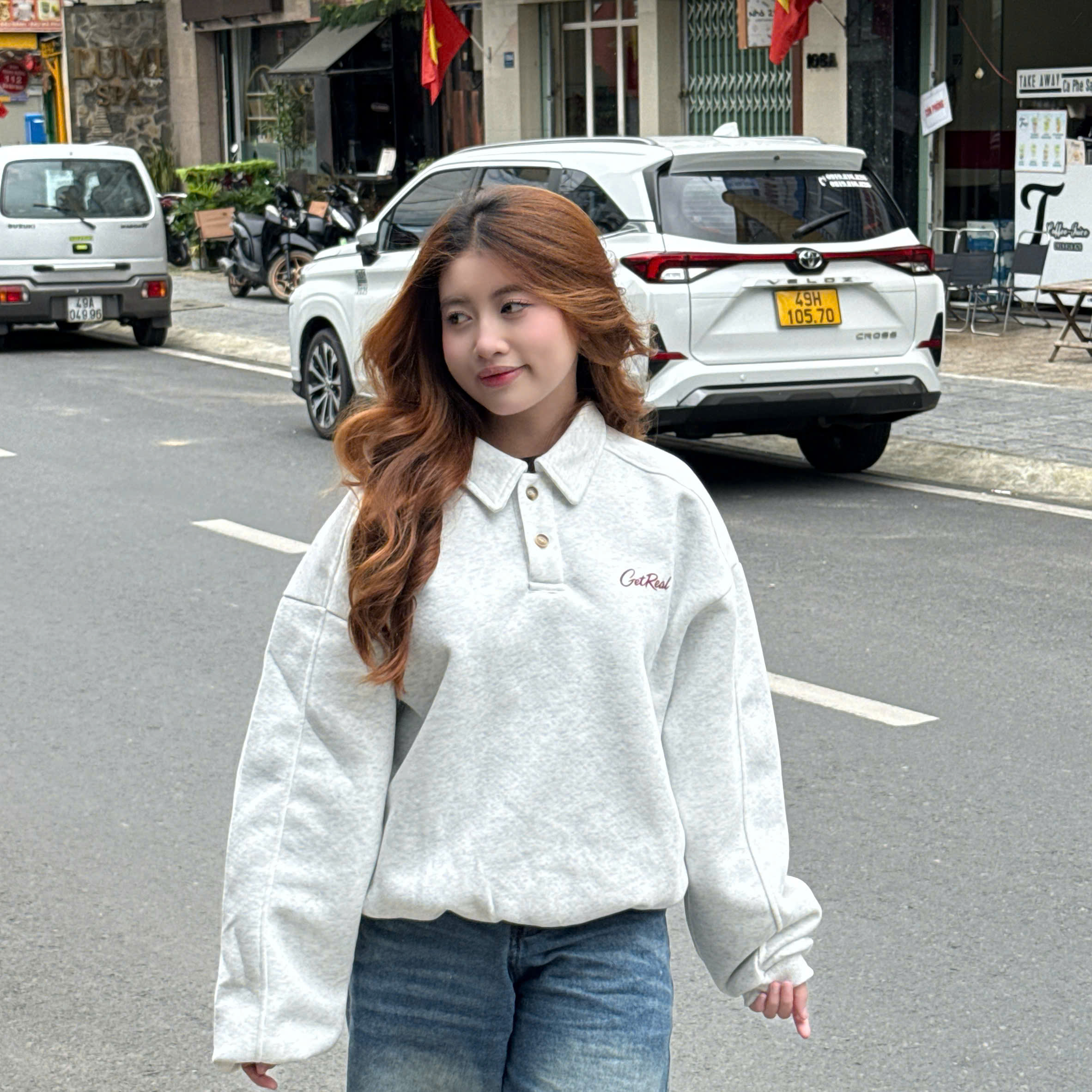 Áo Polo Sweatshirt Getreal Grey/Black 26