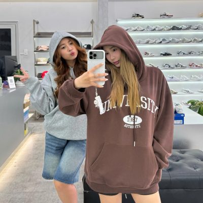 Áo Hoodie UNIVERSITY Grey/ Brown 26