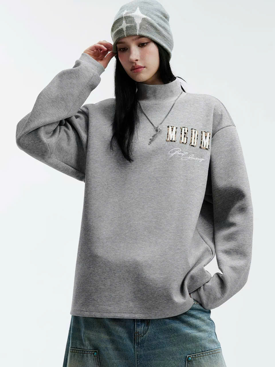 Áo Sweater MEDM Black-Red/ Grey-White 26