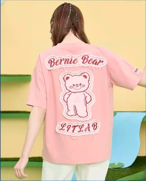 áo thun gấu LITLAB Patch Bear Pink