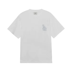 Áo Phông MLB Basic Mega Logo Overfit LA Dodgers Tshirt- White