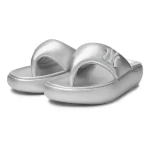 Dép MLB Korea Base Flip Flop Silver New York Yankees Grey