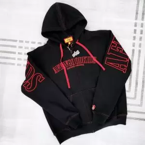 Hoodie Zip AFGK Just Backwards Black Red