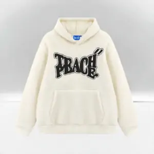 Áo fur hoodie Teach Peach