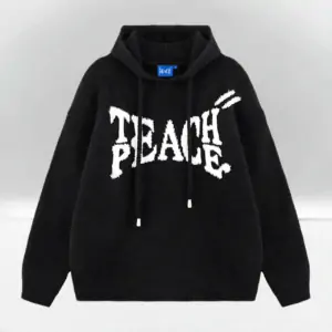 Knit Hoodie Teach Peach